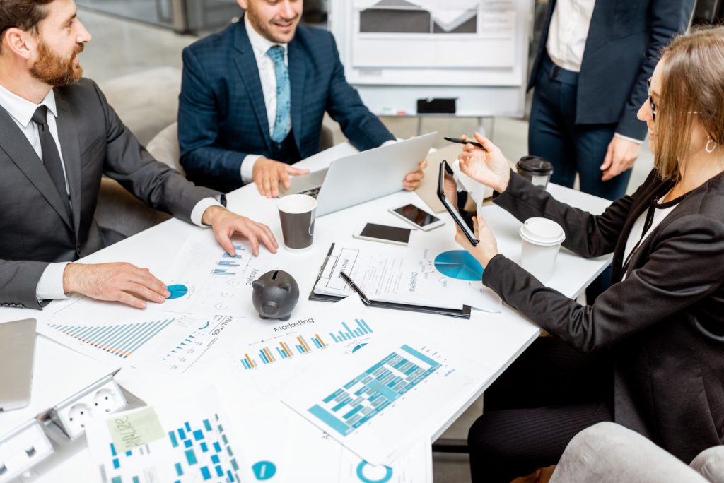 Financial conference, working table